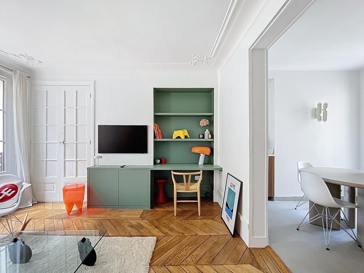 Project cover image showing an elevation of the interior of a Parisian apartment